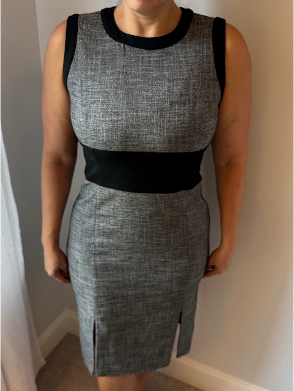 Marciano Grey & Black Colorblock Sheath Dress